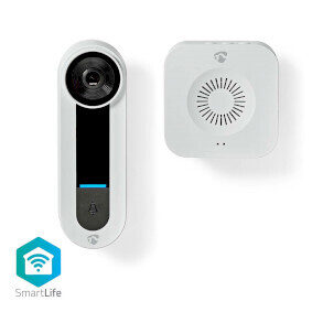 Nedis WIFICDP40CWT / Smarte Video-Türsprechanlage / WLAN / SmartLife / 1536x1536 / microSD 