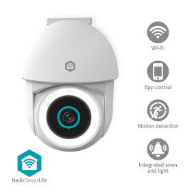 Nedis WIFICO22CWT / Smarte Außenkamera / WLAN / SmartLife / 3MP Full HD 1296p / IP65 / microSD