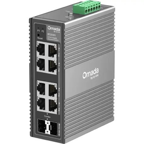 TP-LINK Omada IES208G / Switch / 6x GLAN / 2x Gigabit RJ45/SFP Combo / IP40