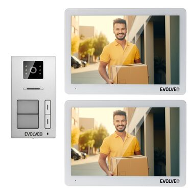 Evolveo DoorPhone 20-2W weiß-silber / 2-Draht-Video-Türsprechanlage mit App für zwei Haushalte / 32 GB 
