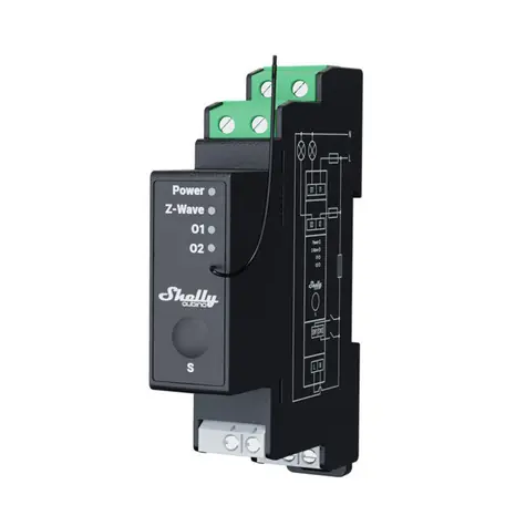 Shelly Wave Pro 2PM LR Schaltmodul mit Verbrauchsmessung / 2x 16A