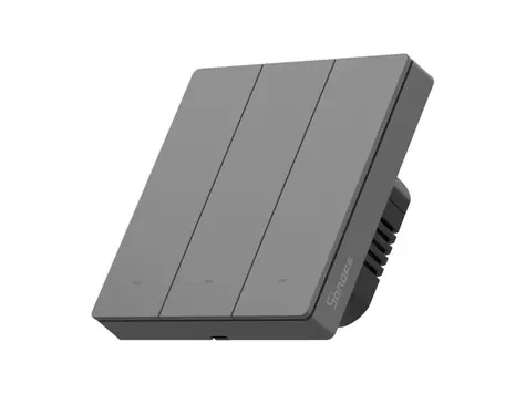 Sonoff SwitchMan Smart-Wandschalter M5 Matter / 3-Tasten / 86 mm / Dunkelgrau