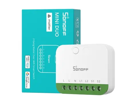 Sonoff MINI-2GS MINI DUO / Smart-Schalter / 2 Kanäle / WLAN / Matter