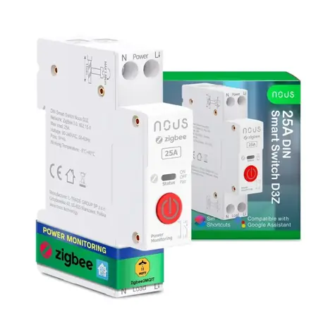 Nous D3Z Zigbee DIN SMART Switch Modul 25A / 1 Kanal / mit Verbrauchsmessung