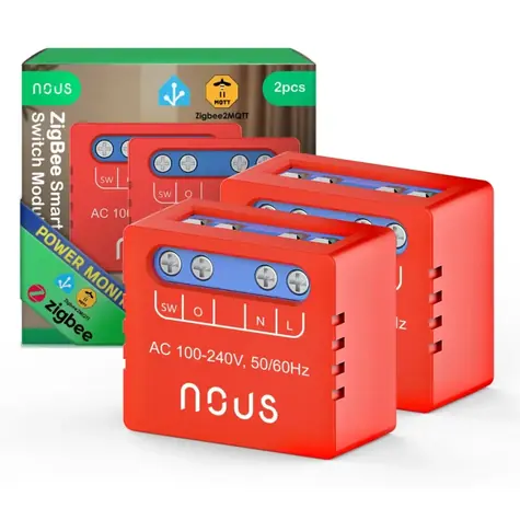 Nous B5Z ZigBee MINI SMART Switch Modul / 1 Kanal / Verbrauchsmessung / 2 Stück