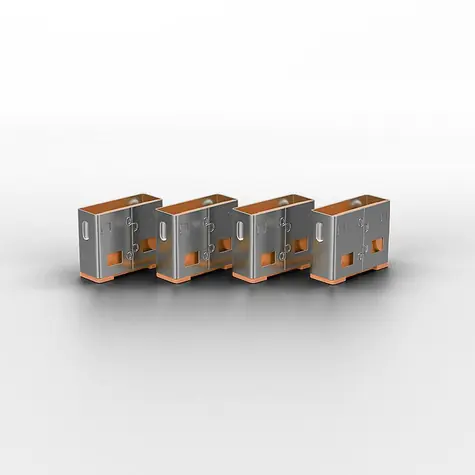 Lindy 40453 USB-Port-Blocker mit Schlüssel orange /4 Stück.