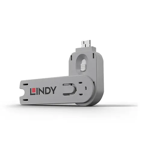 Lindy 40624 USB-A-Portblocker mit Schlüssel weiß / 4 Stück.