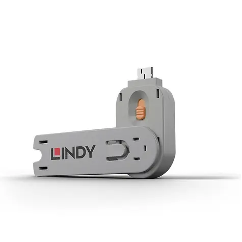 Lindy 40623 USB-A Port Blocker Key Orange