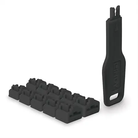 Lindy 47891 RJ-45 Portblocker mit Schlüssel schwarz / 10 Stück.