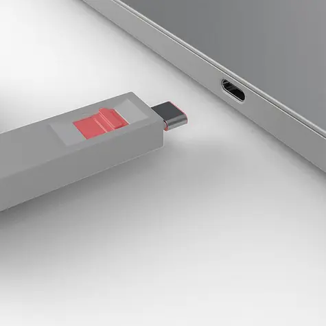 Lindy 40425 USB-C-Anschlussblocker mit Schlüssel, pink / 4 Stück