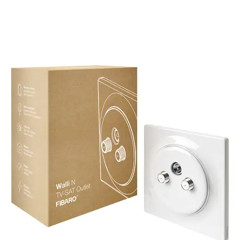 Fibaro Walli N TV-SAT-Anschlussdose FGWTFEU-021 / Koaxialbuchse ohne Intelligenz 
