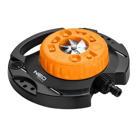 Neo Tools 15-780 orange-schwarz / Rotationssprüher / 9 Sprühfunktionen / für eine Fläche von 35 bis 95m2 / 1/2" und 3/4"