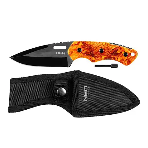 Neo Tools 63-109 / Überlebensmesser / Edelstahl / 20 mm / 9 mm / Feuerstein im Griff
