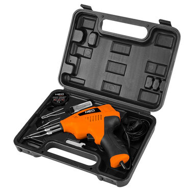 Neo Tools 19-152 orange / Lötpistole mit Koffer / 200W / einstellbare Temperatur / ergonomisch / Kunststoff