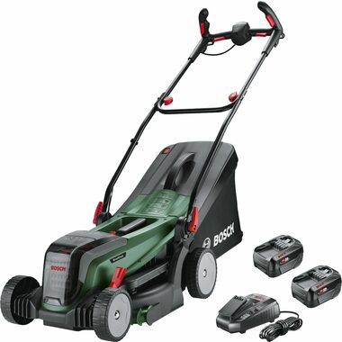 BOSCH UniversalRotak 18V-37-550 / Akku-Rasenmäher / 36V / Schnittbreite 37 cm / Korb 40 L / 2x 4Ah Akkus 