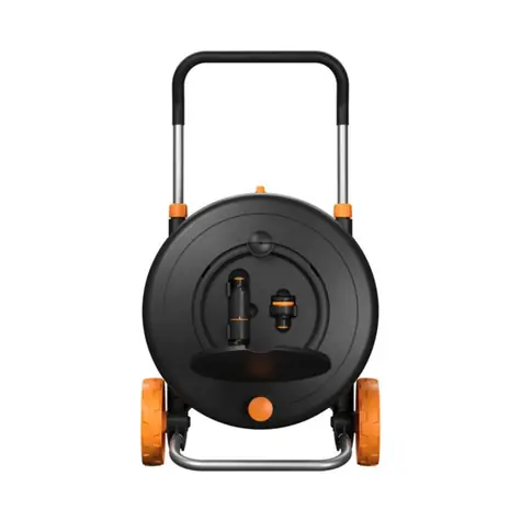 Fiskars 1071670 Comfort Bewässerungsrad L Mobile Trommel mit Gartenschlauch 1/2" 31,5 m
