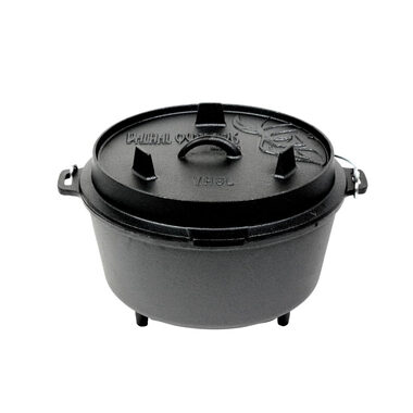 Valhal Outdoor Gusseisen-Outdoor-Topf (Camp Dutch Oven) VH8L+
