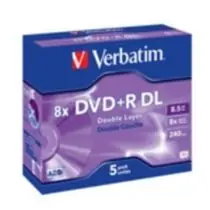 Verbatim 5 Stück DVD+ R DL 8,5 GB 8x / JewelCase