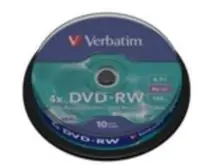 Verbatim 10 Stück DVD-RW 4,7 GB 4X / Spindel