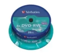 Verbatim 25 Stück DVD-RW 4,7 GB 4X / Spindel