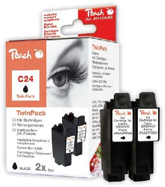 Peach BCI-24 Alternativkartusche / TwinPack / schwarz
