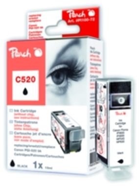Peach PGI-520 alternative Tintenpatrone ohne Chip / 19 ml / Schwarz