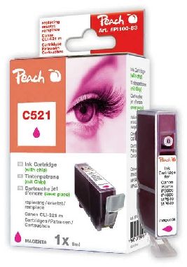 Peach -kompatible Patrone Canon CLI-521M, Magenta, 10 ml