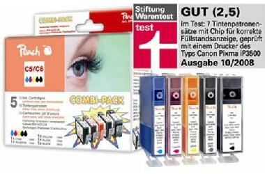 Peach -kompatible Patrone Canon PGI-5 / CLI-8 MultiPack, 2xSchwarz, Cyan, Magenta, Gelb, 26 ml, 4x14 ml