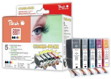 Peach -kompatible Patrone Canon PGI-520/CLI-521 MultiPack, 2xSchwarz, Cyan, Magenta, Gelb, 19ml, 4x10ml