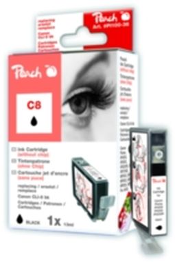 Peach C8 (CLI-8) Alternativkartusche ohne Chip / 13 ml / Schwarz