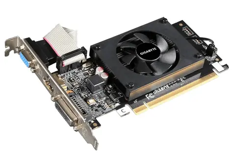 GIGABYTE GT710 2GB / GeForce GT710 954 MHz / 2GB DDR3 / 64bit / PCIe x8 / D-Sub+DVI+HDMI