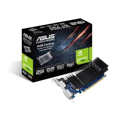 Asus GT730-SL-2GD5-BRK / 902 MHz / 2 GB 5010 MHz / 64 Bit / VGA+DVI+HDMI / 75 W