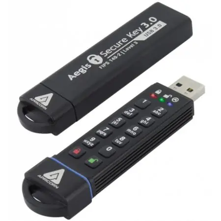 Apricorn Aegis Secure Key 240 GB / 256-Bit AES XTS / Flash Disk / 256-bit AES-Verschlüsselung / USB 3.0 