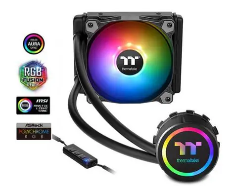 Thermaltake Water 3.0 120 ARGB Sync / Wasserkühlung / 25,8 dB bei 3000 U/min / Intel + AMD / Länge 326 mm