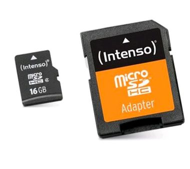 INTENSO Micro-SDHC-Karte 16 GB Klasse 10 + SD-Adapter