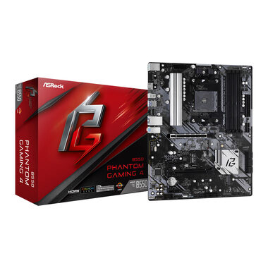 ASRock B550 PHANTOM GAMING 4 / AMD B550 / DDR4 / SATA III RAID / USB / GLAN / M.2 / sc.AM4 / ATX