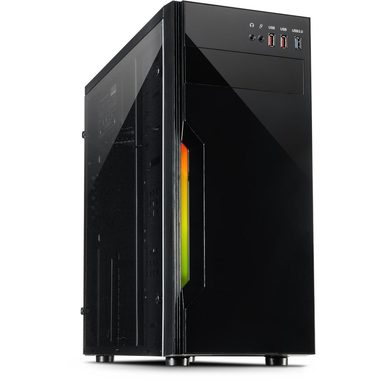 Inter-tech B-42 RGB schwarz / ATX / ohne Netzteil / 1x USB 3.0 & 2x USB 2.0 / transparente Seite