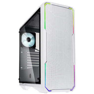 Bitfenix Enso Mesh RGB weiß / E-ATX / 2xUSB 3.0 / 2x120mm / ohne Stromquelle / transparente Seite