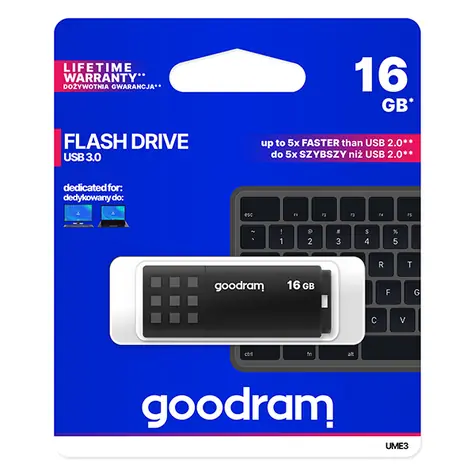 Goodram UME3 16GB schwarz / Flash-Laufwerk / USB 3.0 / Lesen: 60MBs / Schreiben: 20MBs