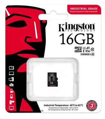 Kingston microSDHC 16 GB Industrial / UHS-I V3 / U3 / Klasse 10