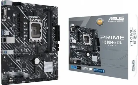 Asus Prime H610M-E D4-CSM / H610 / LGA 1700 / 2x DDR4 / PCIEx16 / 1x GLAN / microATX