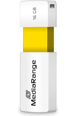 MediaRange MR972 16GB gelb-weiß / Flash Disk / USB-A 2.0 / Lesen: 12MBs / Schreiben: 5MBs