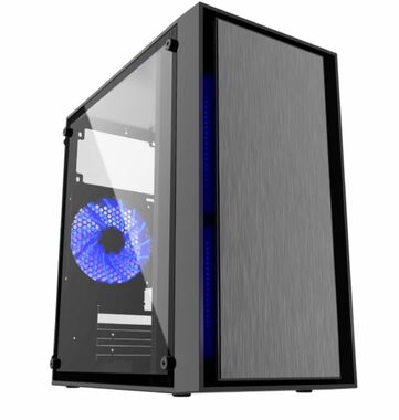 Gembird CCC-FORNAX-960B Fornax 960B schwarz / Micro-ATX / 3x 120 / 2x USB3.0 / ohne Netzteil / transparente Seite