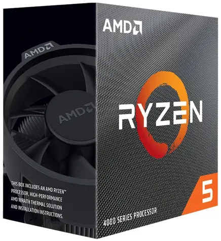 AMD RYZEN 5 4500 bei 3,6 GHz / Turbo 4,1 GHz / 6C12T / L2 3 MB L3 8 MB / AM4 / Kein VGA / 65 W