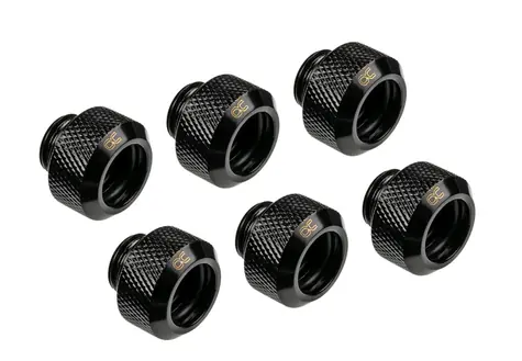 Alphacool Eiszapfen 13mm Klemmverschraubung HardTube G1/4" Sixpack schwarz / 6 Stk