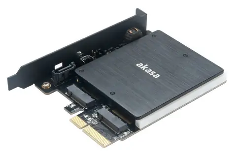 Akasa M.2 PCIe SSD-Adapter mit passivem Kühler / RGB-LED 