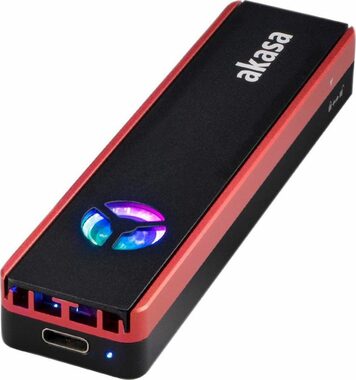 Akasa AK-ENU3M2-06 schwarz-rot / Außenrahmen für M.2 SATA/NVMe SSD / USB-C 3.2