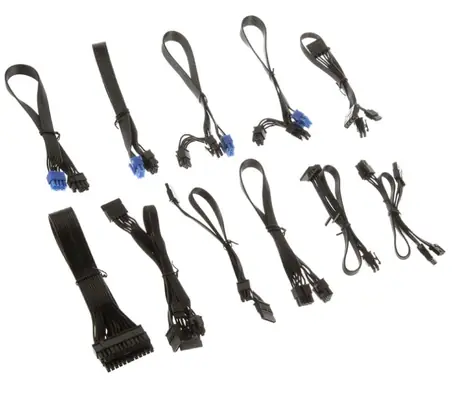Silverstone Satz kurze Flachbandkabel für Silverstone Strider schwarz