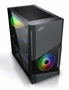 Evolveo M5 schwarz / M-ATX / 1x USB 3.0 + 2x USB 2.0 / 2x 120 mm / ohne Stromquelle / transparente Seite / RGB