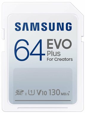 Samsung EVO PLUS SDXC 64 GB / Klasse 10 / U1 / liest bis zu 130 MB / geeignet für 4K 